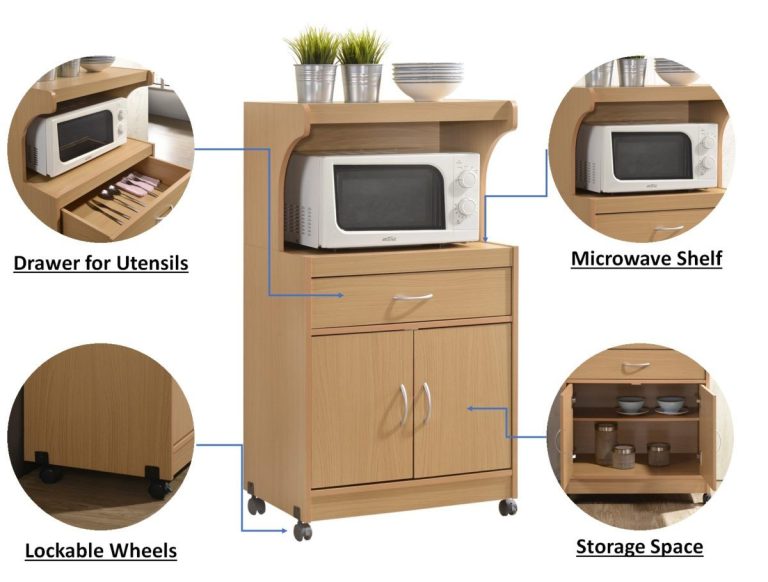 Hodedah Microwave Kitchen Cart HODEDAH